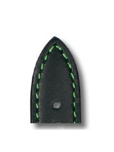 RIOS Smart bőr óraszíj, fekete/zöld, 18/16 mm