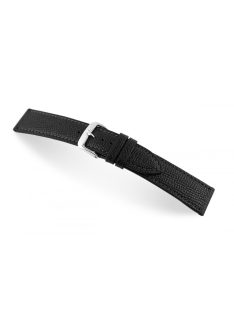 RIOS French bőr óraszíj, fekete, 22/18 mm
