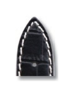 RIOS New Orleans bőr óraszíj, fekete, 16/14 mm