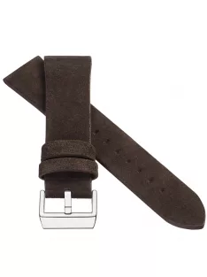   STAILER Premium Alaska nubuck bőr óraszíj, sötétbarna 20/18 L