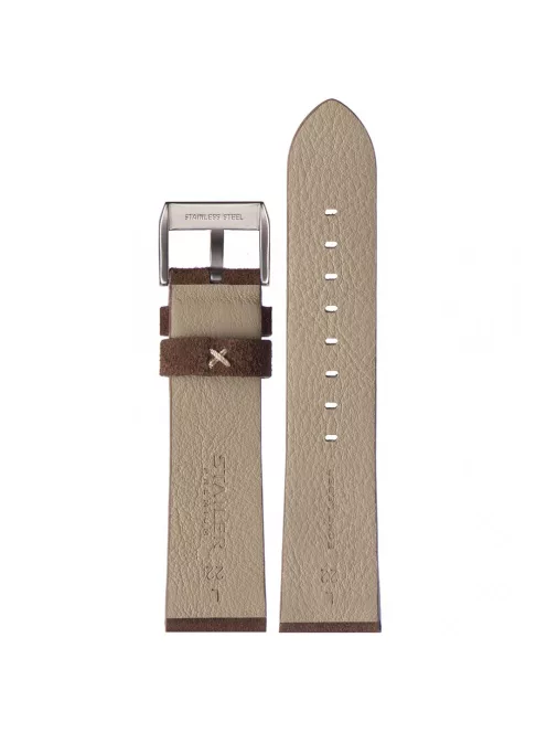 STAILER Premium Alaska nubuck bőr óraszíj, barna 20/18 L