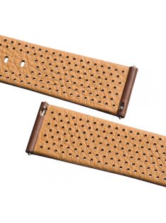   STAILER Premium Flex Perfo bőr óraszíj, sötétbarna 22/20 L