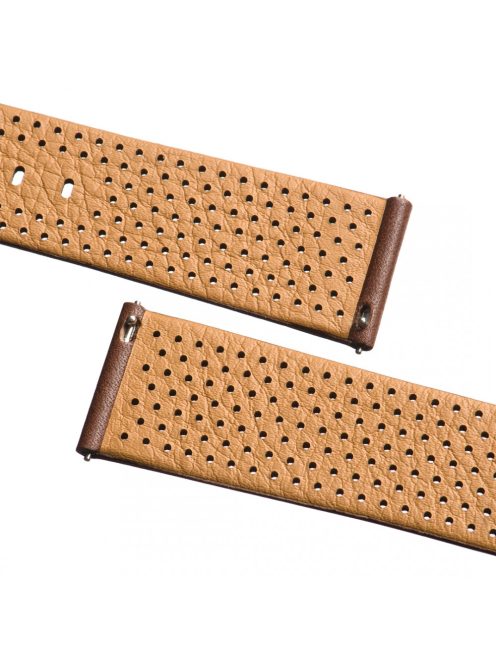 STAILER Premium Flex Perfo bőr óraszíj, sötétbarna 22/20 L