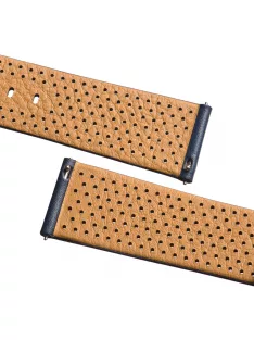 STAILER Premium Flex Perfo bőr óraszíj, kék 20/18 L