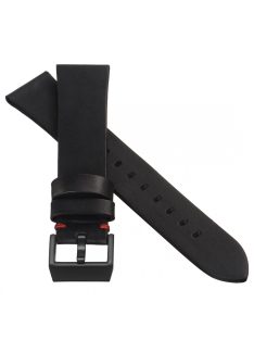 STAILER Premium Select vegán bőr óraszíj, fekete 20/18 L