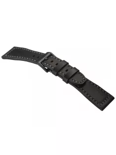   STAILER Premium Aviator bőr óraszíj, fekete/szürke 21/18 L