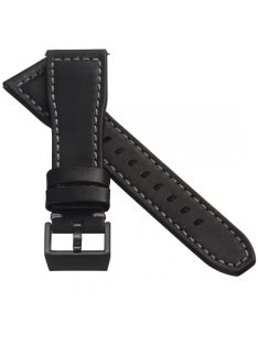   STAILER Premium Aviator bőr óraszíj, fekete/szürke 22/20 L