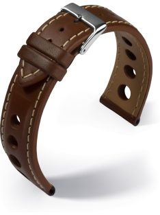 Barington Racing bőr óraszíj, középbarna 18mm