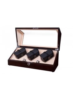   EDELWOLLE LAKKOZOTT MAHAGÓNI SZÍNŰ FA ÓRAFORGATÓ 6 ÓRÁNAK