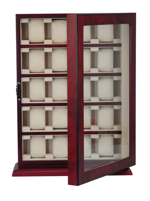 BARNA FA ÓRATARTÓ VITRIN 20 ÓRÁNAK