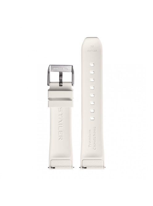 STAILER Premium Rubber kaucsuk óraszíj, fehér 22/20 L