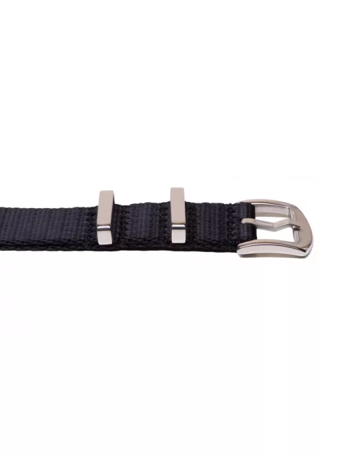 Edelwolle prémium Nato óraszíj, fekete, 18 mm