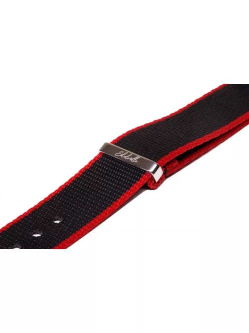 Edelwolle prémium Nato óraszíj, fekete/piros, 20 mm