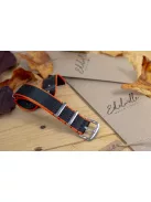 Edelwolle prémium Nato óraszíj, fekete/narancs, 20 mm