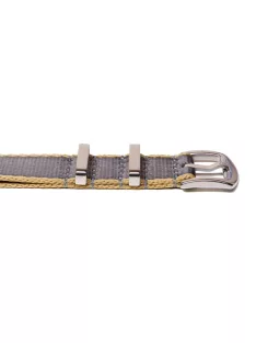 Edelwolle prémium Nato óraszíj, szürke/bézs, 20 mm