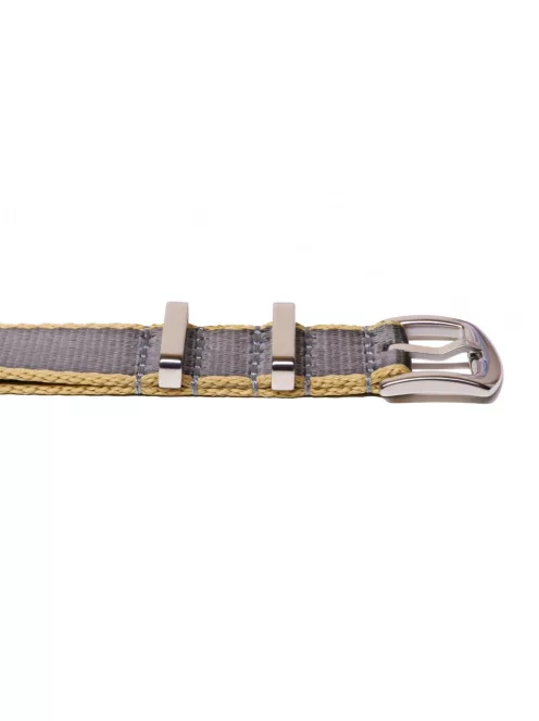 Edelwolle prémium Nato óraszíj, szürke/bézs, 20 mm
