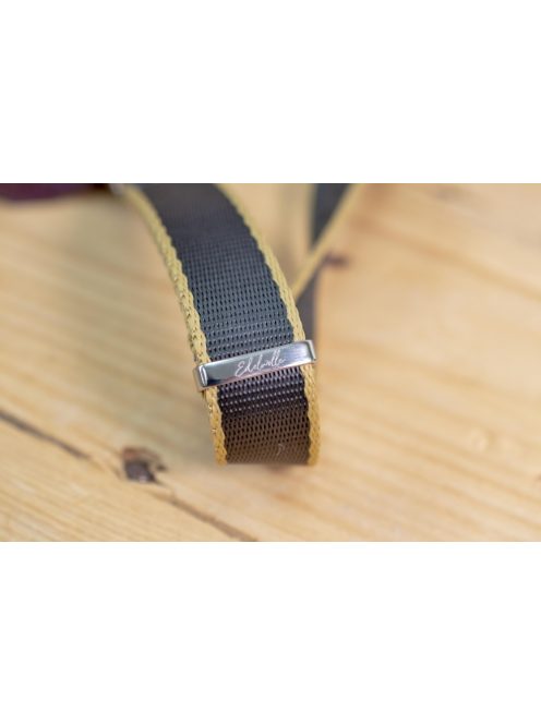 Edelwolle prémium Nato óraszíj, szürke/bézs, 22 mm