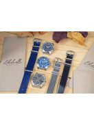 Edelwolle prémium Nato óraszíj, szürke/bézs, 22 mm