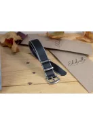 Edelwolle prémium Nato óraszíj, fekete/szürke, 18 mm