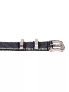 Edelwolle prémium Nato óraszíj, fekete/szürke, 20 mm