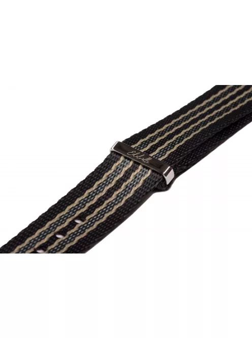 Edelwolle prémium Nato óraszíj, fekete/bézs/szürke, 22 mm