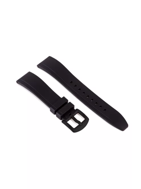 Edelwolle szilikon óraszíj, fekete, 20mm