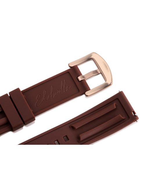Edelwolle szilikon óraszíj, barna, 22mm