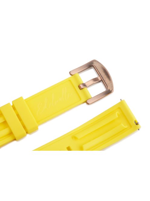 Edelwolle szilikon óraszíj, citromsárga, 22mm