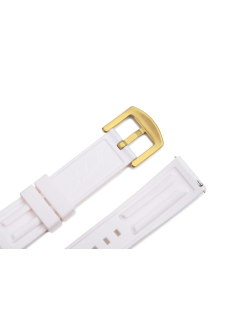 Edelwolle szilikon óraszíj, fehér, 24mm