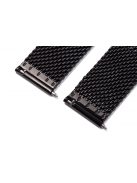 Edelwolle MESH/Milanese óraszíj, fekete, 22 mm