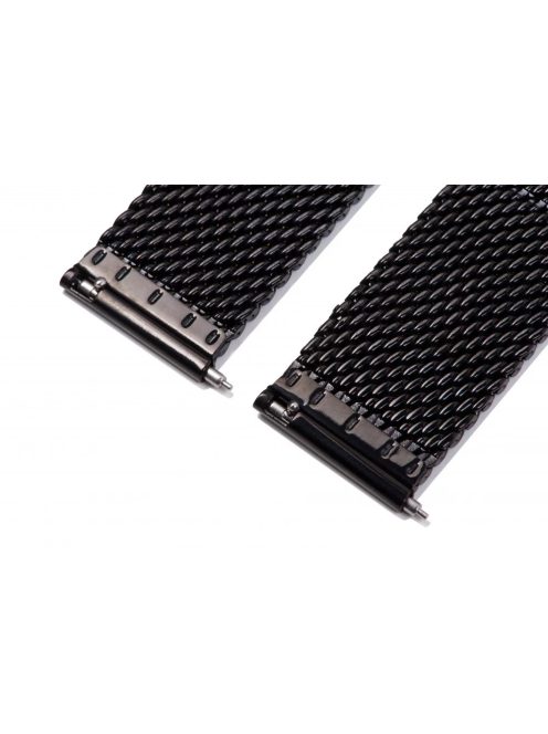 Edelwolle MESH/Milanese óraszíj, fekete, 24 mm