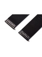 Edelwolle MESH/Milanese óraszíj, fekete, 22 mm