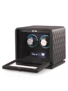 Varrott bőr óraforgató 2 órának, fekete