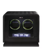 Varrott bőr óraforgató 2 órának, fekete