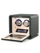 Varrott bőr óraforgató 2 órának, zöld