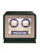 Varrott bőr óraforgató 2 órának, zöld