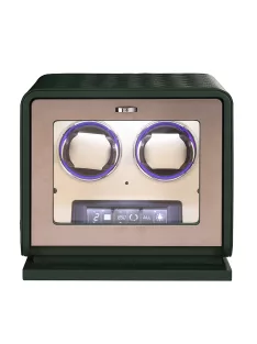 Varrott bőr óraforgató 2 órának, zöld