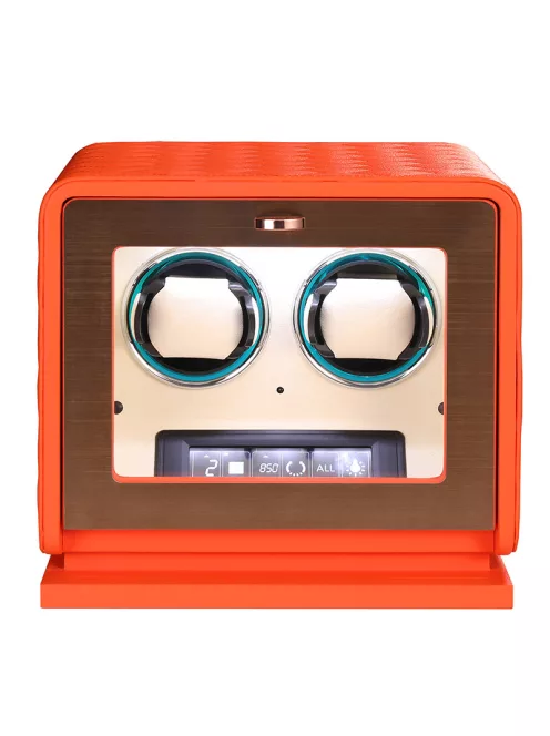 Varrott bőr óraforgató 2 órának, narancs