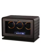 Varrott bőr óraforgató 3 órának, fekete