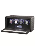 Varrott bőr óraforgató 4 órának, fekete