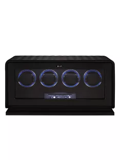 Varrott bőr óraforgató 4 órának, fekete