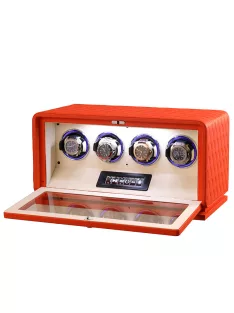 Varrott bőr óraforgató 4 órának, narancs