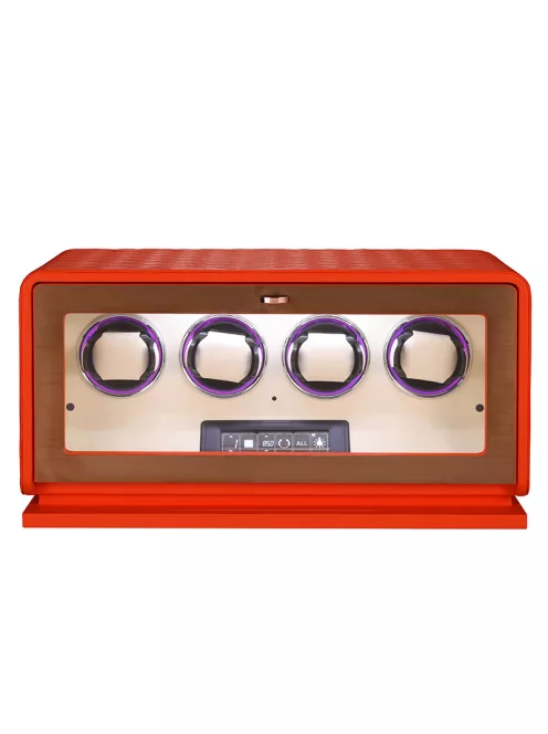 Varrott bőr óraforgató 4 órának, narancs