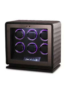 Varrott bőr óraforgató 6 órának, fekete