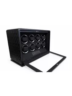 Varrott bőr óraforgató 8 órának, fekete