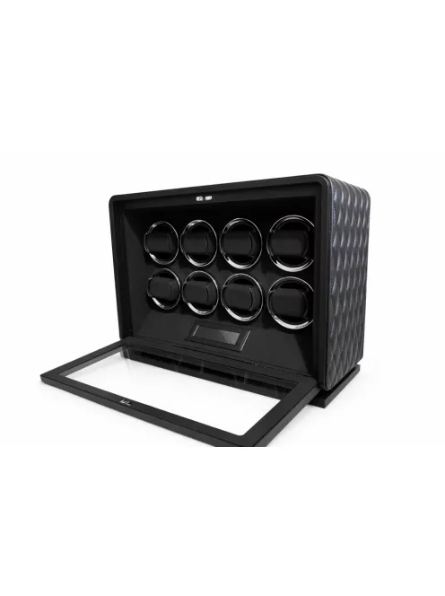 Varrott bőr óraforgató 8 órának, fekete