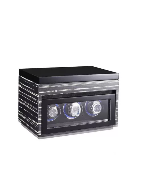 EDELWOLLE fa óraforgató 3 órának, fekete csíkos