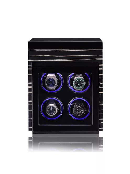 EDELWOLLE fa óraforgató 4 órának, fekete csíkos