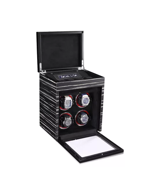 EDELWOLLE fa óraforgató 4 órának, fekete csíkos