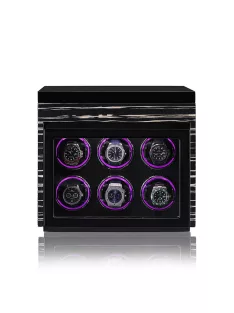 EDELWOLLE fa óraforgató 6 órának, fekete csíkos